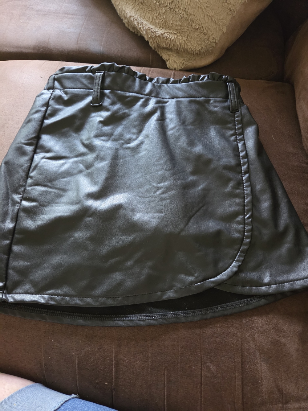 abercrombie kids Black Faux Leather Skort